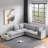 U-shaped Sectional Sofa Couch With A Movable Ottoman And A Coffee Table With Hidden Charging Devices-402062357