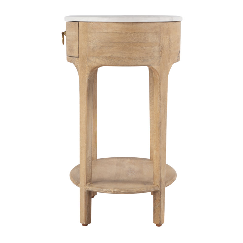 Ellen Marble Nightstand, Walnut