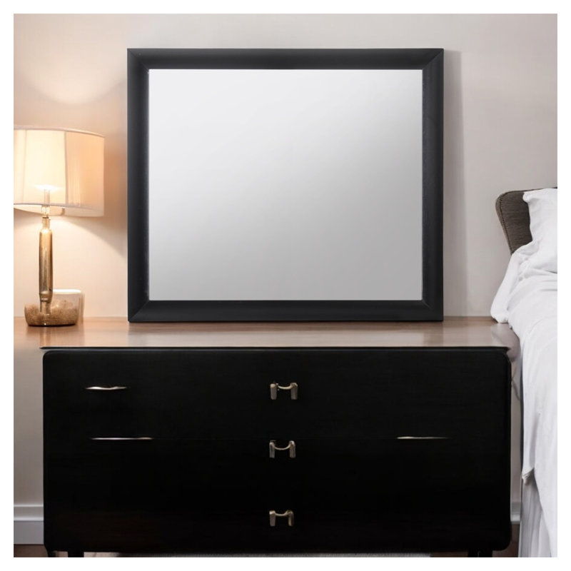 Miroir de coiffeuse Ireland - miroir de commode moderne avec cadre en bois synthétique élégant pour le décor de la chambre