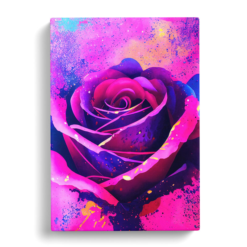 Scholten Rose Flower Splatter Vol.1 - Wrapped Canvas Print, 50cm H x 35cm W x 3cm D