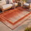 Tapis Sardis moderne à motifs mosaïques abstraites, orange, rouge et crème, lavable à la machine, antidérapant, à poils courts, pour l'intérieur et l'extérieur, adapté aux animaux domestiques, idéal pour le salon, la chambre, la salle à manger, l'entrée, le couloir ou le bureau.-1464869935