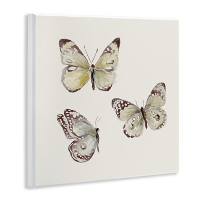 Delicate Butterflies on Beige Wall Plaque, design by Patricia Pinto