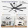 72 Inch Ceiling Fan With Light, 8 Blades Ceiling Fan With Light and Remote, Indoor Ceiling Fan Large Ceiling Fans for Living Room