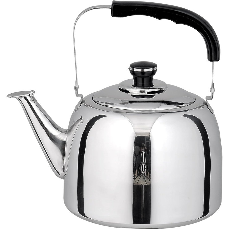 Ttak Houseware Denoting Tea Kettle Stovetop Movable Handle | Stainless Steel Stovetop Loud Whistling Fast Boiling Tea Kettle Cool Grip Bakelite Handle | Food Grade Tea Pot Thin Fast Heating Base