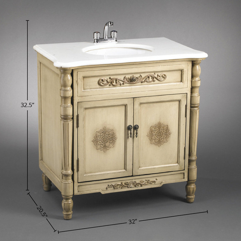 32" Single Bathroom Vanity Set, Antique Ivory