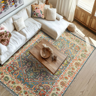 Tapis traditionnel Oushak en laine nouée à la main, gris ardoise, 150 x 246 cm
