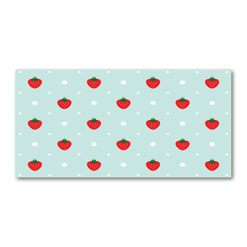 Strawberry icons 1 Piece Wall Art on Canvas, 70cm H x 140cm W
