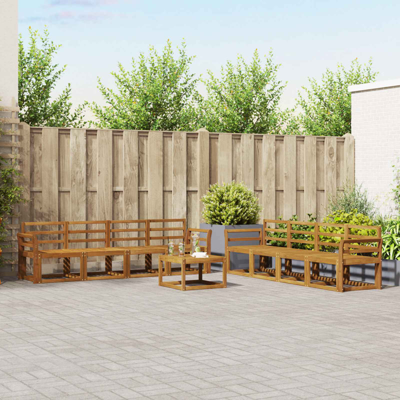  Outdoor Sofa Set 9 Pcs Solid Acacia Wood Garden Terrace Seating Modern