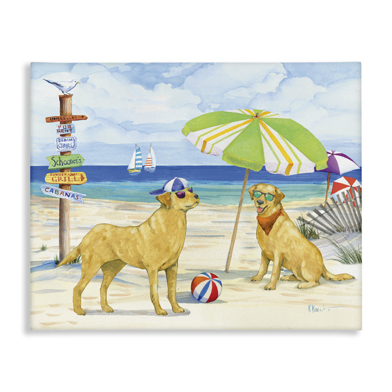 «Dog Day At Beach» par Paul Brent, H 16 po x l 20 po