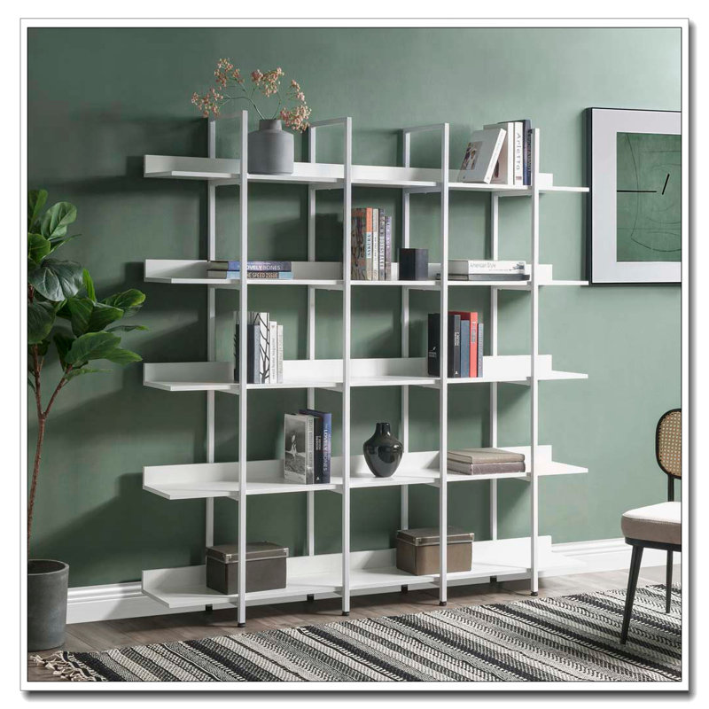 5 Tier Bookcase Home Office Open Bookshelf, White