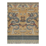 Distressed Homage Hand Knotted Wool Animal Print Area Rug