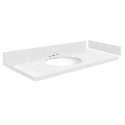 48.5'' Single Vanity Top with 3 Faucet Holes -  Transolid, VT48.5x22-1OU-MWT-4