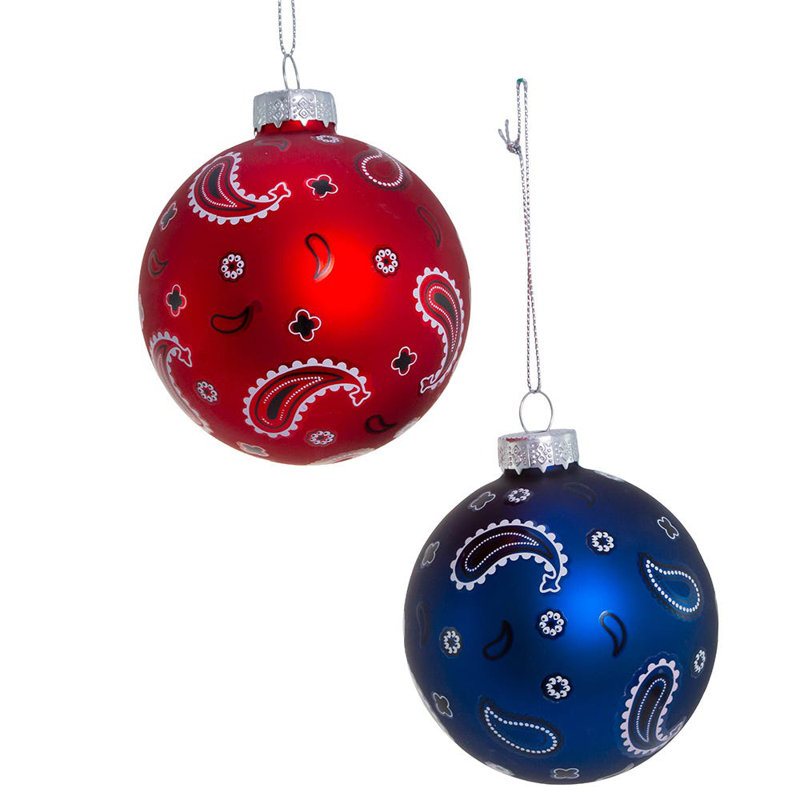 Ensemble d'ornement boule en verre 6 pièces Bandana