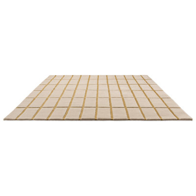 Hand Tufted Geometric Area Rug in Yellow