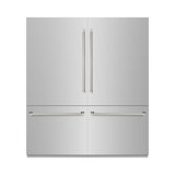 ZLINE Autograph 72 in. Built-In Refrigerator w/ Gray Interior and Polished Gold Helix Handles