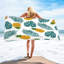 Serviette de bain Serviette de plage en microfibre Serviette de bain super colorée Housse de plage anti-sable Serviette polyvalente pour piscine 30 x 60 pouces
