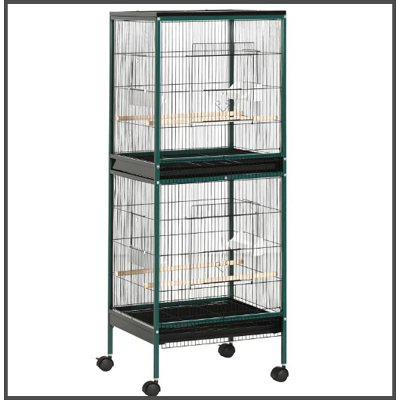 Volière d'oiseaux d'intérieur avec plusieurs portes, grande cage à oiseaux pour l'envergure