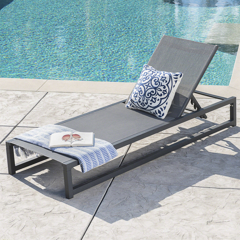 VENICE OUTDOOR CHAISE LOUNGE CHAIR PATIO, Gray