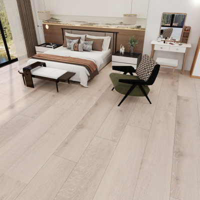 9.84 In. X 72.8 In. 12Mm Waterproof Hybrid Rigid Core Flooring With IXPE Pad AC5 Wear Layer