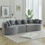 Canapé modulaire incurvé surdimensionné de 111,5 pouces de style nuage sans os avec 6 coussins en velours côtelé de luxe avec siège profond, gris W3505P355587-129232645