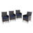 Leonard 4 - Person Patio Dining Set with Round Table , Cushions Included