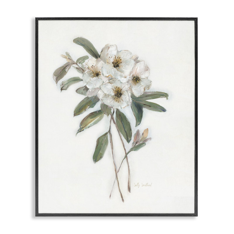 Giclée encadrée de fleurs, conception de Sally Swatland, H 14 po x l 11 po, Giclée encadrée noir minuit