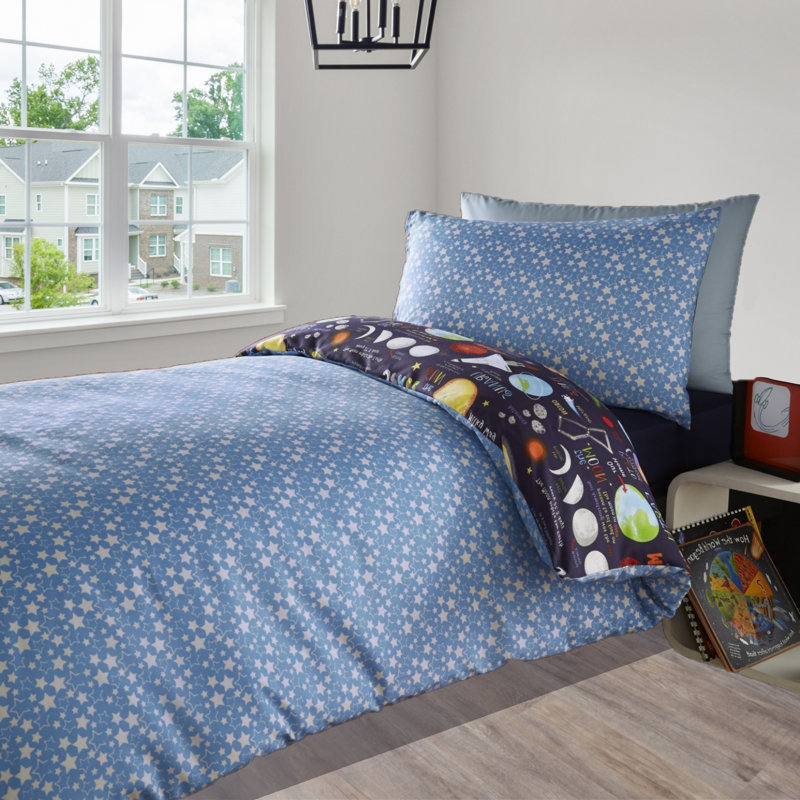 Hernandes Blue Reversible Duvet Cover Set, Double - 2 Standard Pillowcases