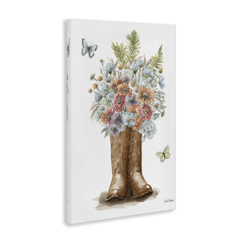 Art floral sur toile "Wildflower Western Bouquet" par Leslie Trimbach, H 24 po x l 16 po