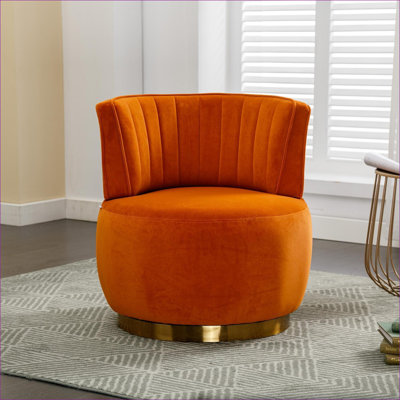 Fauteuil d'appoint pivotant à 360 degrés Cuddle Barrel, fauteuil rond rembourré en velours moelleux pour salon, chambre à coucher, bureau, pour adultes