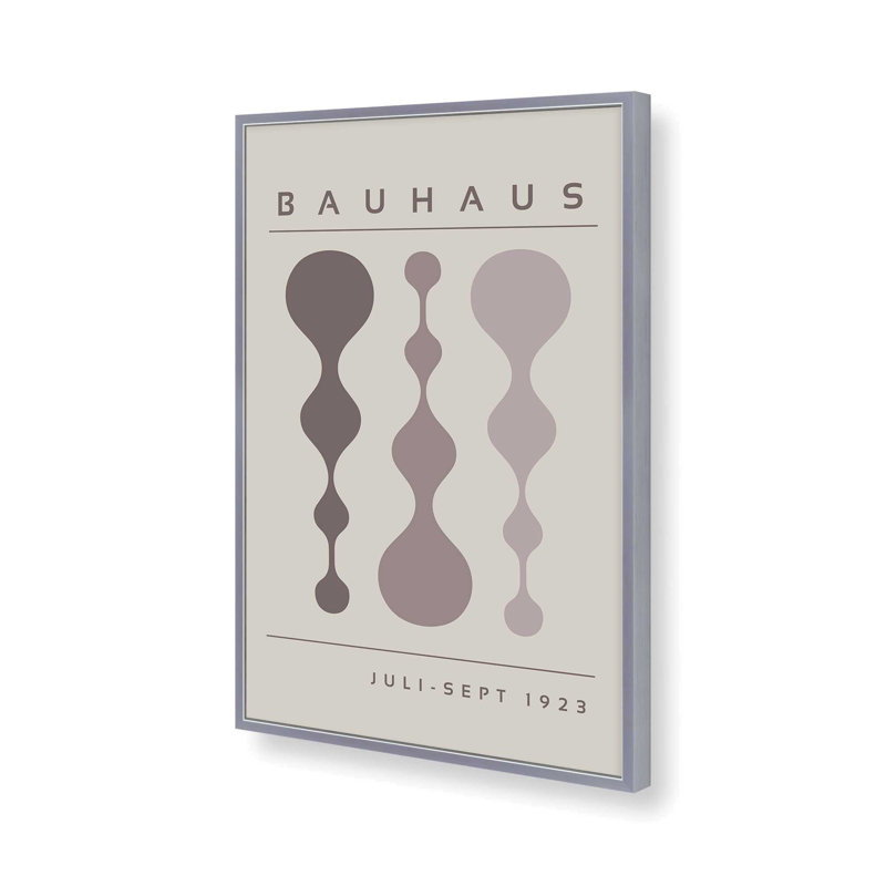 «Warm Taupe», affiche rétro Bauhaus, H 15,25 po x l 12,25 po, Chrome poli