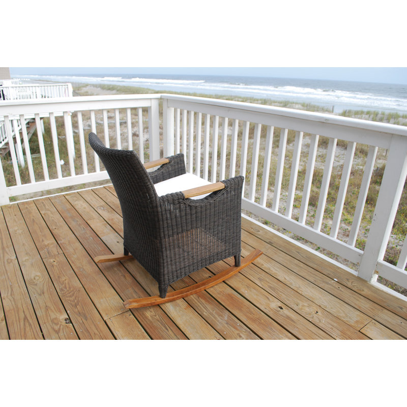 Culebra Outdoor Rocker Chair, Fog Rain, Culebra Cobblestone