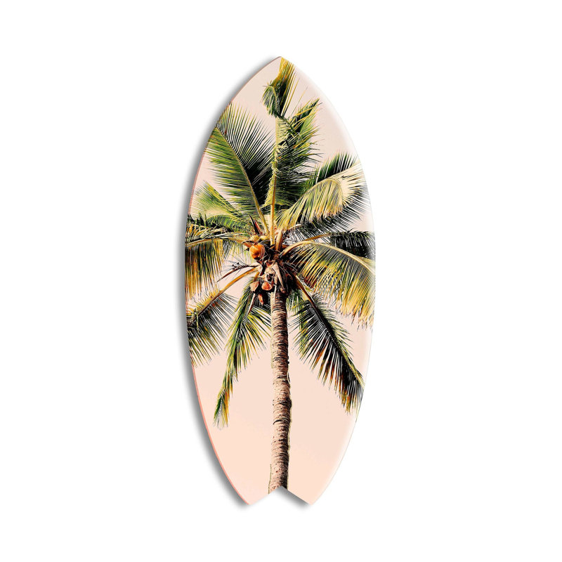 Gold Palm Decorative Acrylic Skimboard by Oliver Gal