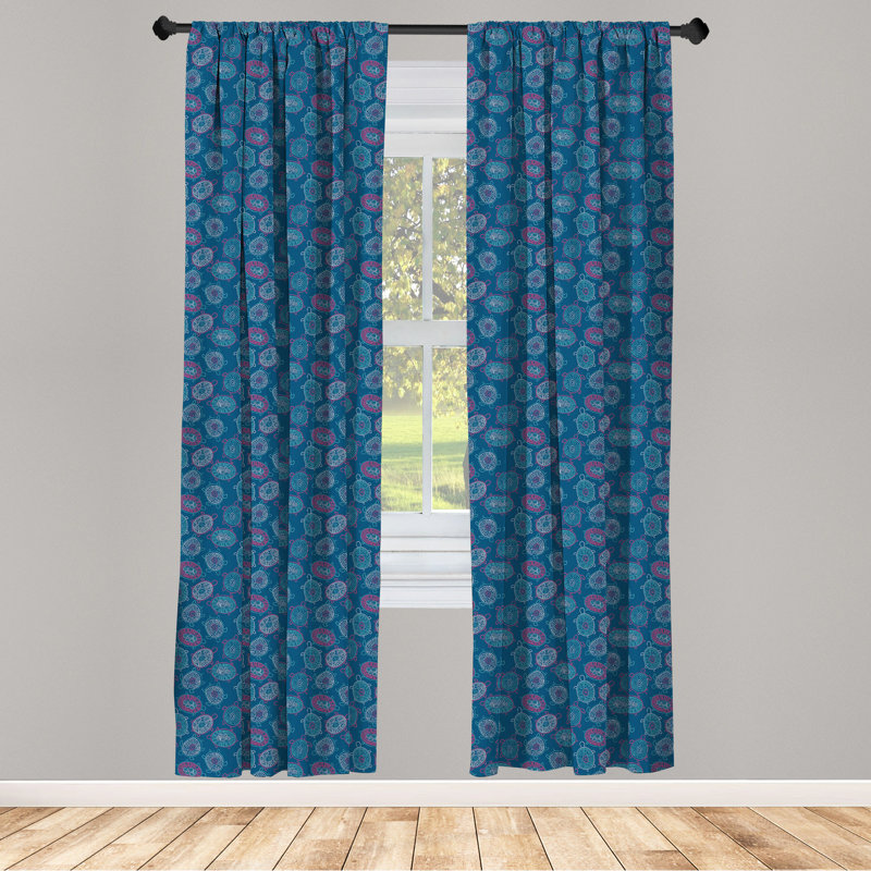 Turtle Semi-Sheer Rod Pocket Curtain Panels, 28" x 84"