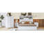 Vintage Platform Bed,With Storage Headboard And Charging Station-1669675602