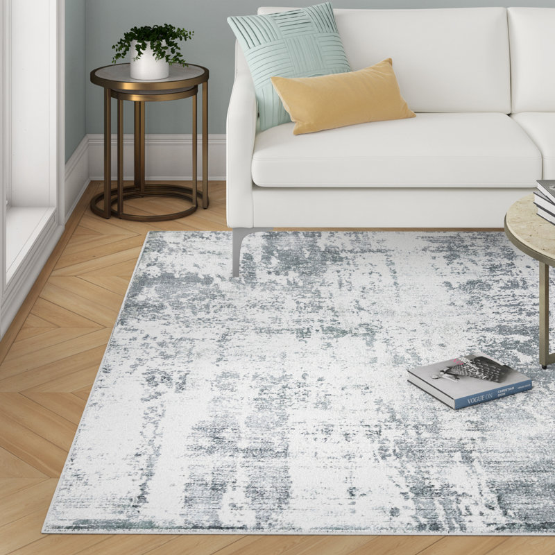 Tapis fait à la main Billy-James, Rectangle 9 pi x 13 pi, Rosée