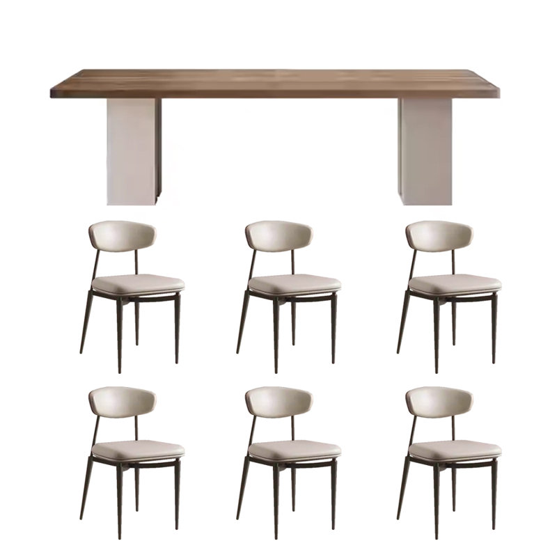 Table et chaise de salle à manger minimaliste haut de gamme, H 29,5 po x L 78,7 po x l 31,4 po
