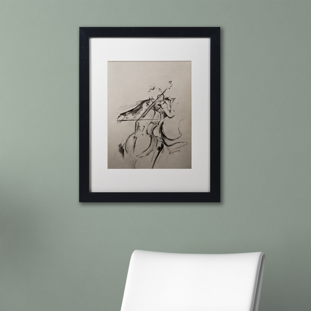 Marc Allante " The Cellist Sketch " by Marc Allante Painting Print Trademark Fine Art Mat 