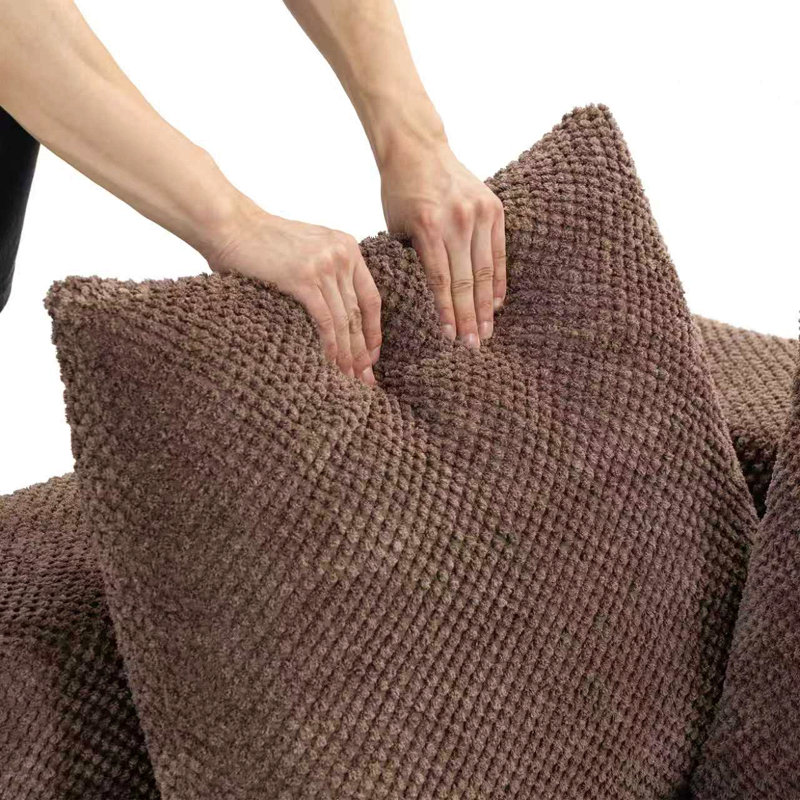 Canapé modulaire modulaire à 3 places, canapé à assise profonde entièrement en mousse avec chenille texturée moelleuse, livraison compressée et installation sans outil