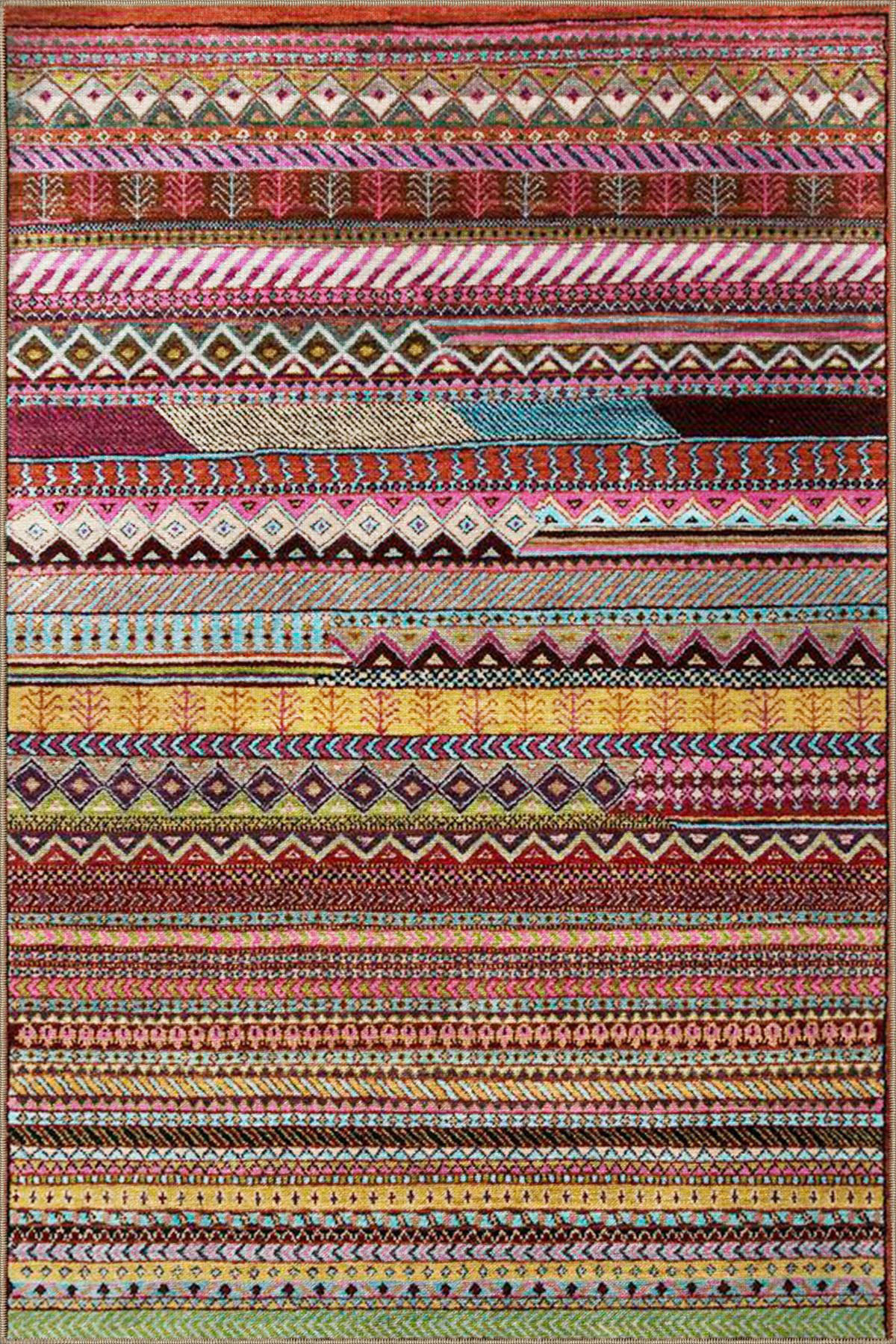 Dakota Fields Purple and Striped Geometric Patterned Woven Base Rug ...