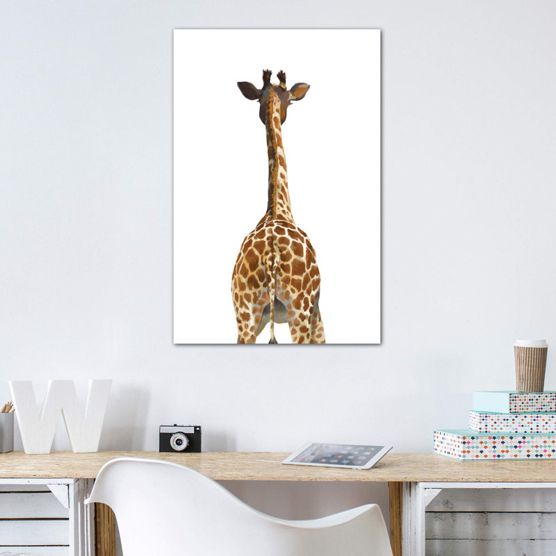 Art girafe bout à bout, Toile tendue, H 40 po x l 26 po x P 1,5 po