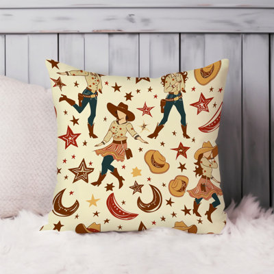 Cowgirl Western Rodeo Pattern III Southwestern Throw Pillow Cover