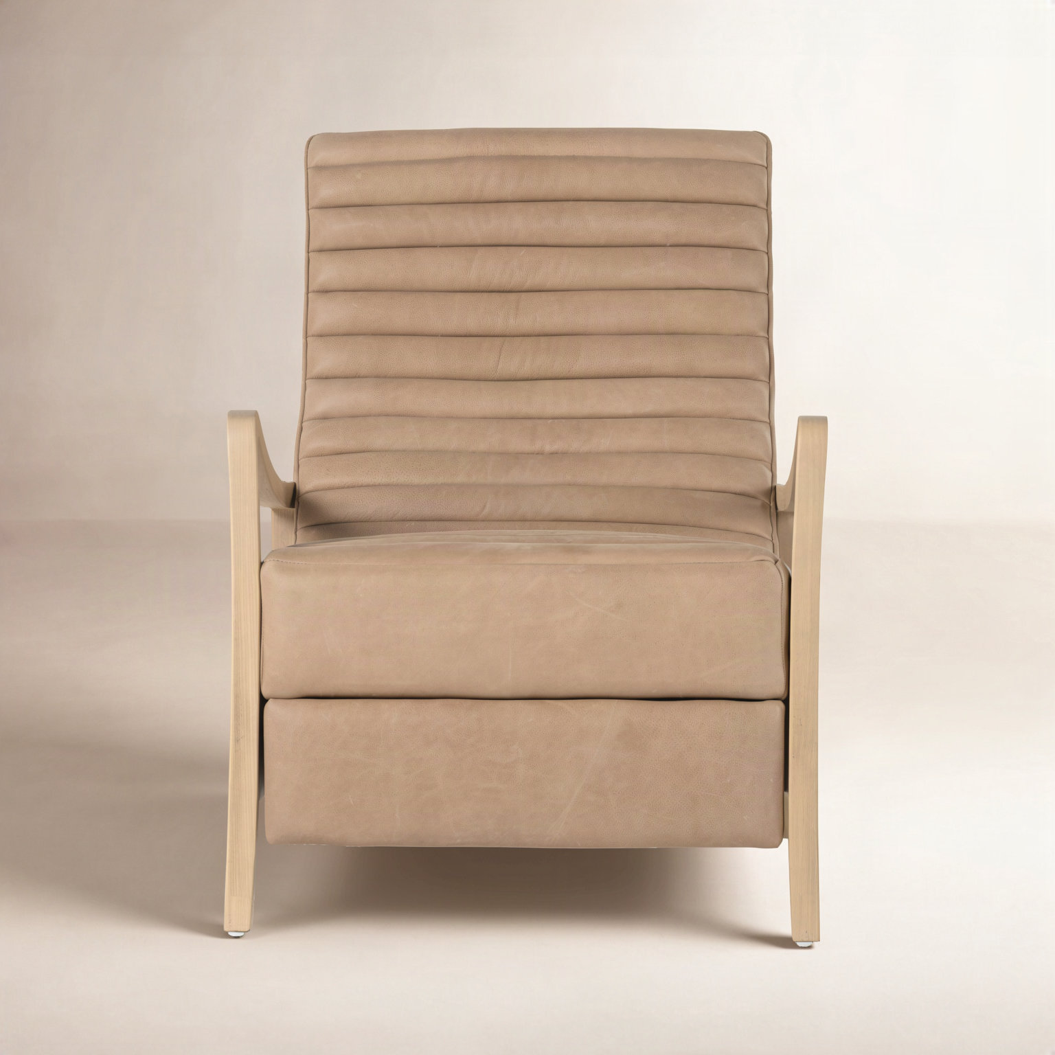 Neeley Genuine Leather Recliner, Palermo Nude