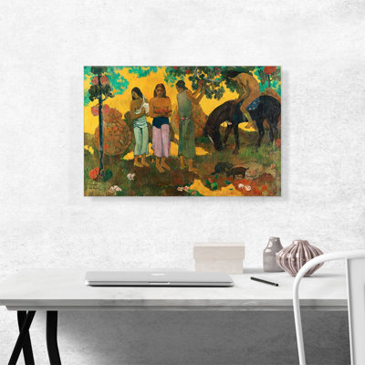 «Gathering Fruit - Rupe Rupe 1899» par Paul Gauguin - reproduction d'art sur toile tendue
