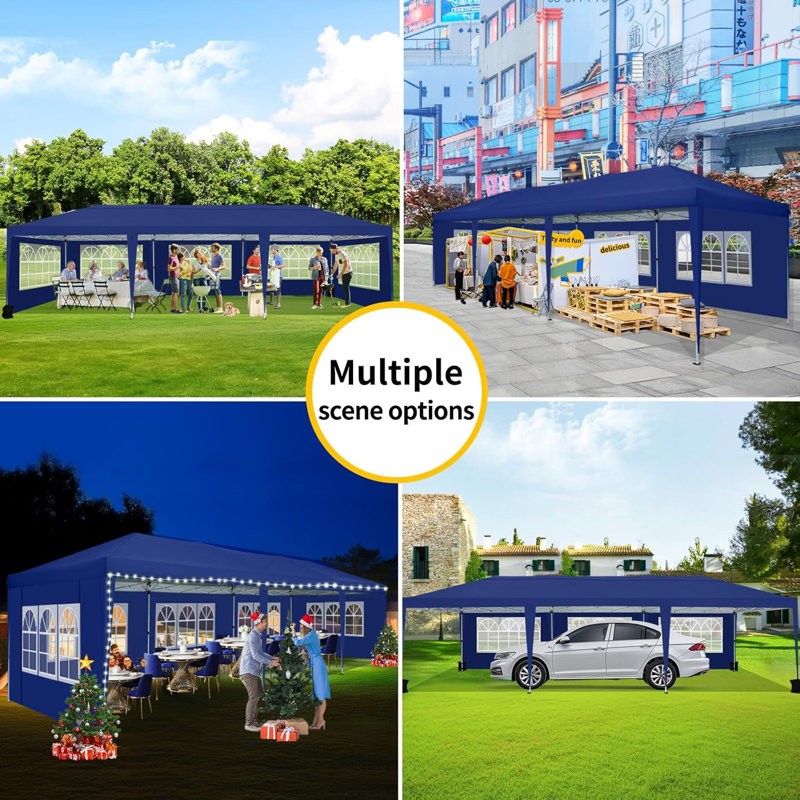 3.5m x 1m Steel Canopy, Dark blue