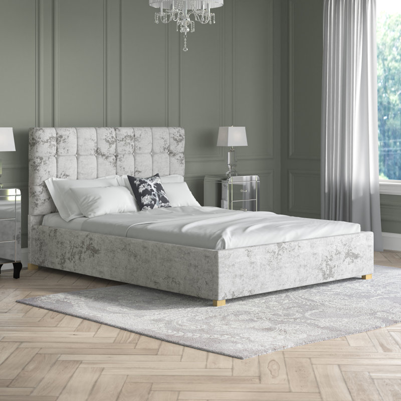 Chevalier Upholstered Ottoman Storage Bed, Kingsize (5'), Silver