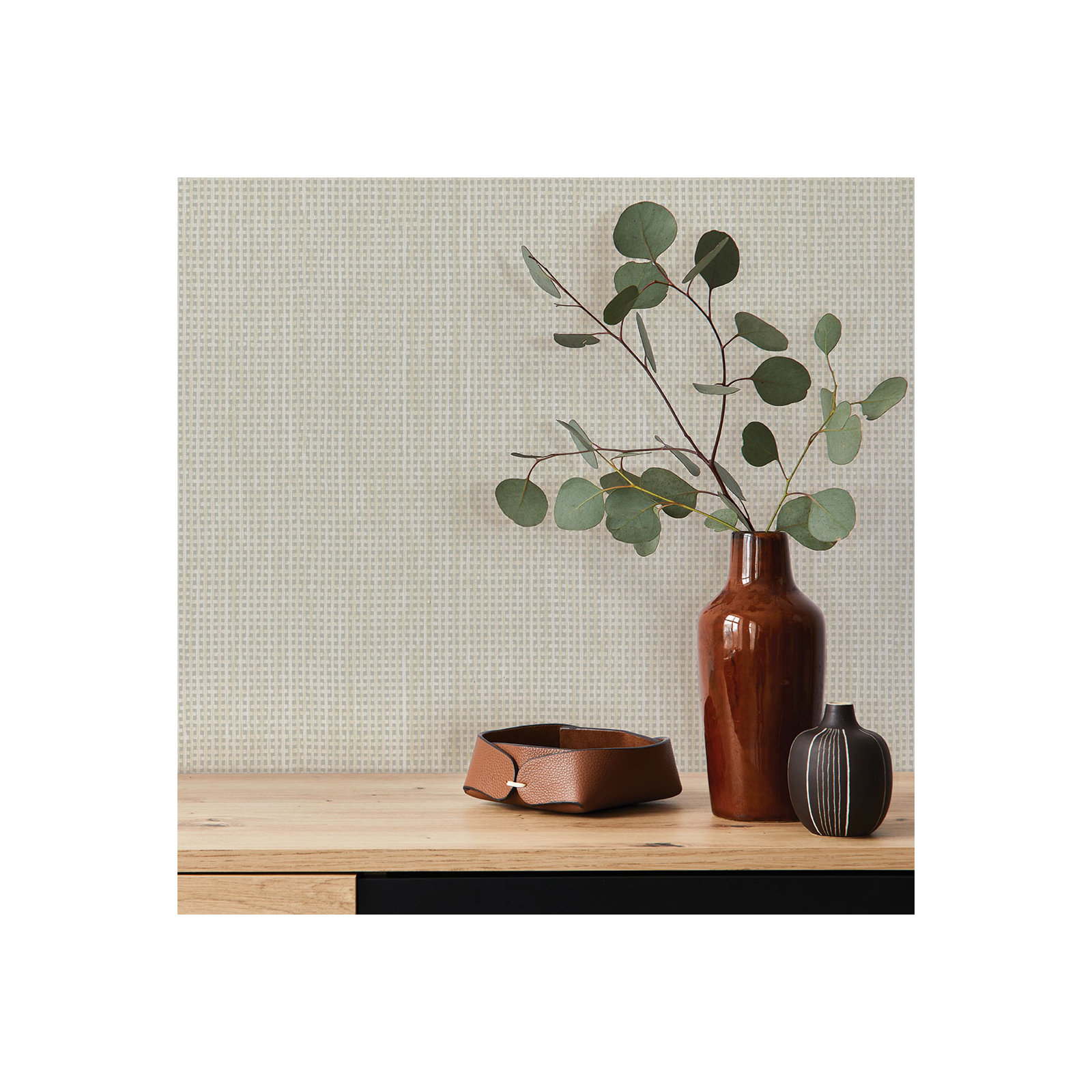 Faux Textured Rattan Peel and Stick Wallpaper, Beige