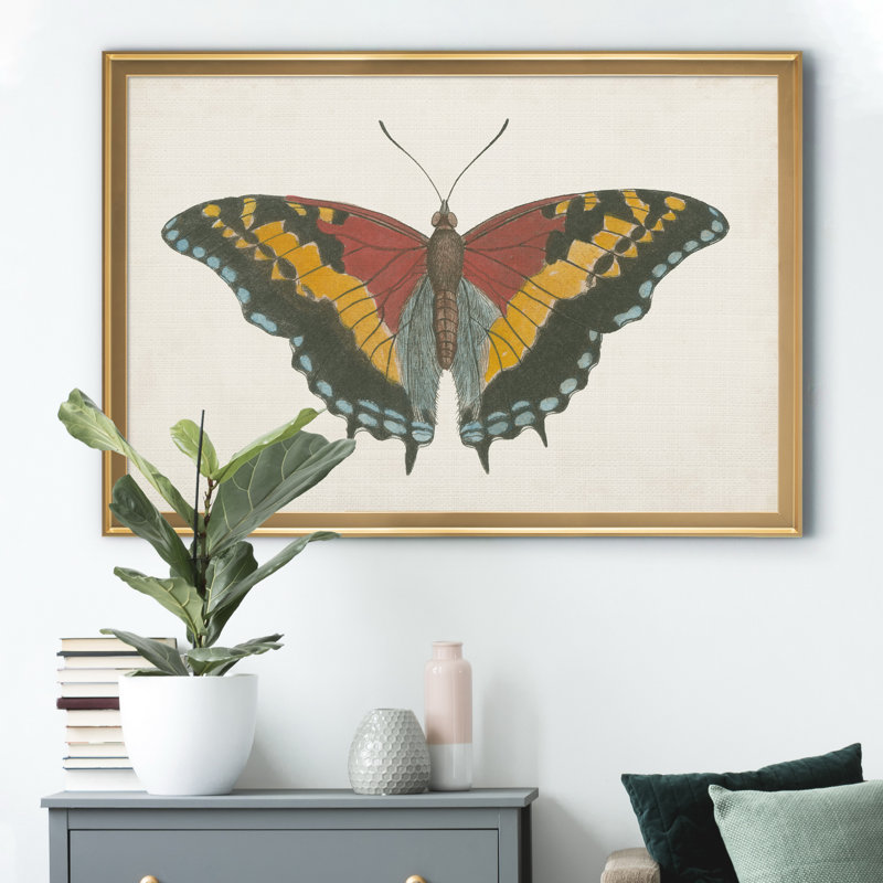 «Beautiful Butterfly IV», impression sur toile encadrée, Doré, H 18,5 po x l 24,5 po x P 1,5 po