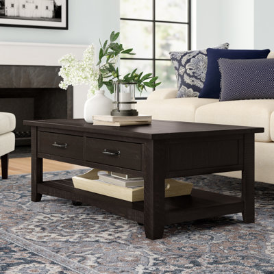 Table basse en bois massif de 50 po avec rangement Kinsella