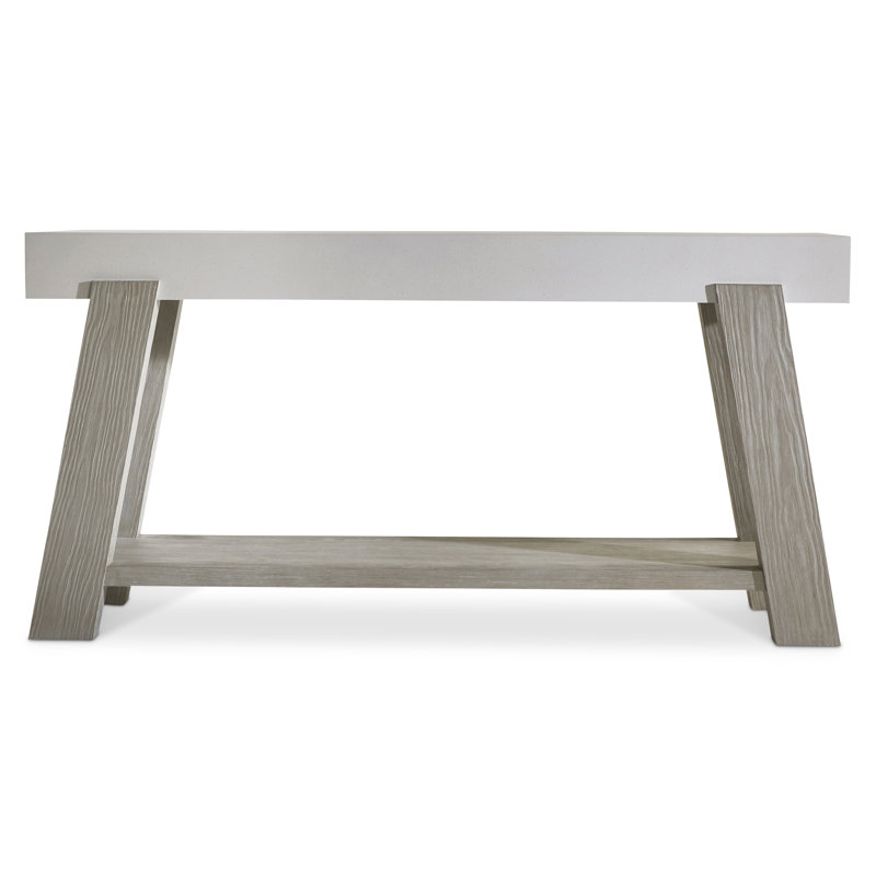 Quarry Faux Stone & Gris Pine 68'' Modern Console Table with Storage