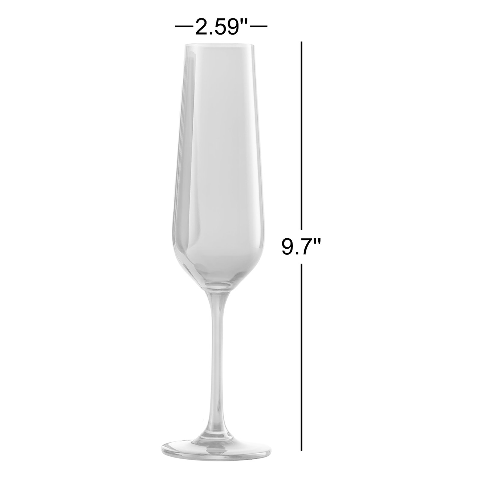Crystal Champagne Flute, Sky Blue
